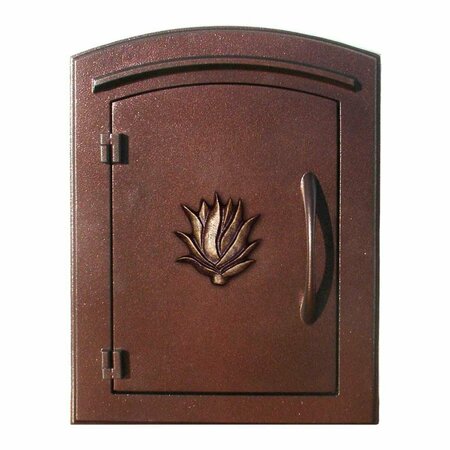 BOOK PUBLISHING CO 14 in. Manchester Non-Locking Column Mount Mailbox with Decorative Agave Logo in Antique Copper GR2642799